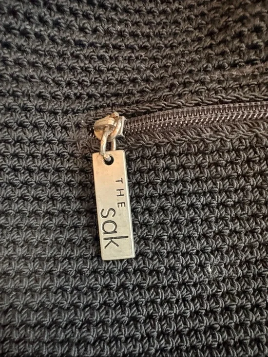 The SAK Black Crochet Shoulder Bag - Classic Women's Tote - Picture 3 of 5